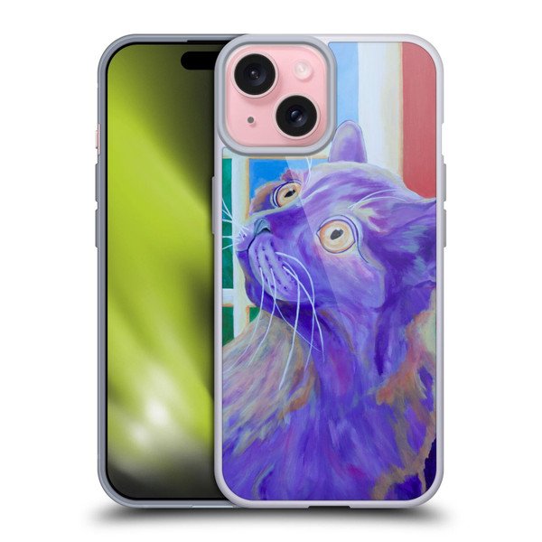 Jody Wright Dog And Cat Collection Just Outside The Window Soft Gel Case for Apple iPhone 15
