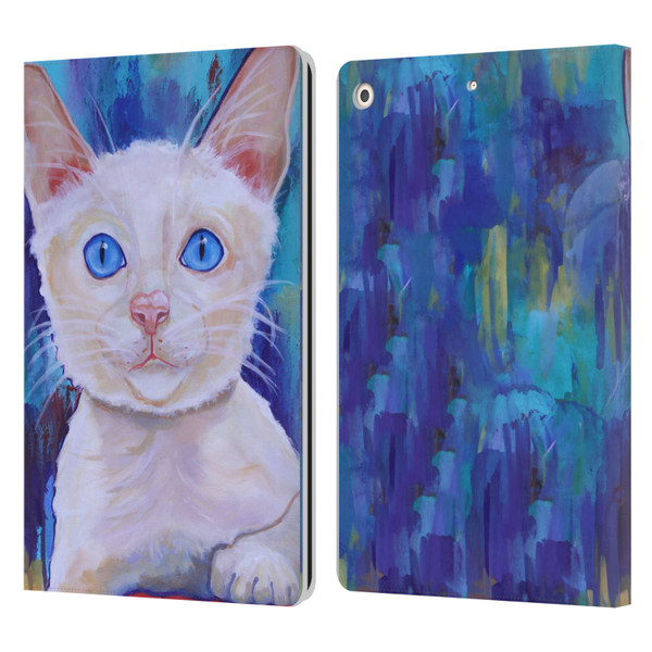 Jody Wright Dog And Cat Collection Pretty Blue Eyes Leather Book Wallet Case Cover For Apple iPad 10.2 2019/2020/2021