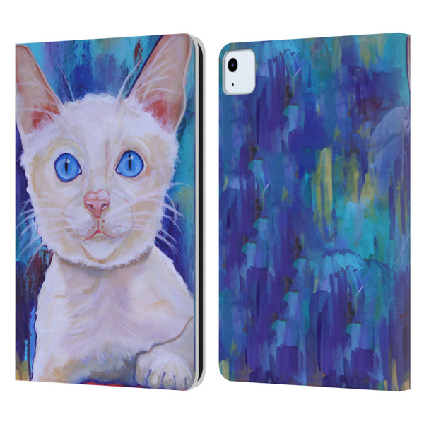Jody Wright Dog And Cat Collection Pretty Blue Eyes Leather Book Wallet Case Cover For Apple iPad Air 2020 / 2022