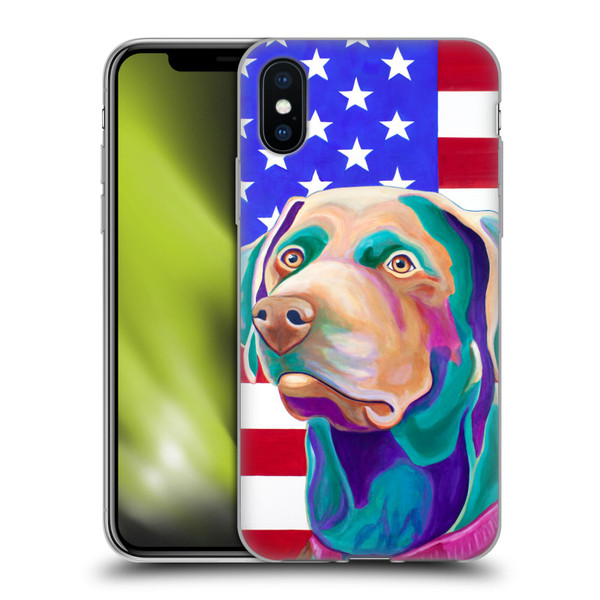 Jody Wright Dog And Cat Collection US Flag Soft Gel Case for Apple iPhone X / iPhone XS