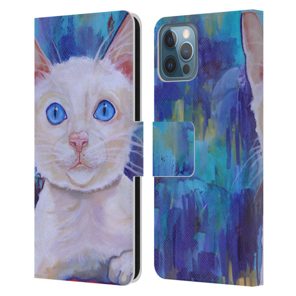 Jody Wright Dog And Cat Collection Pretty Blue Eyes Leather Book Wallet Case Cover For Apple iPhone 12 / iPhone 12 Pro