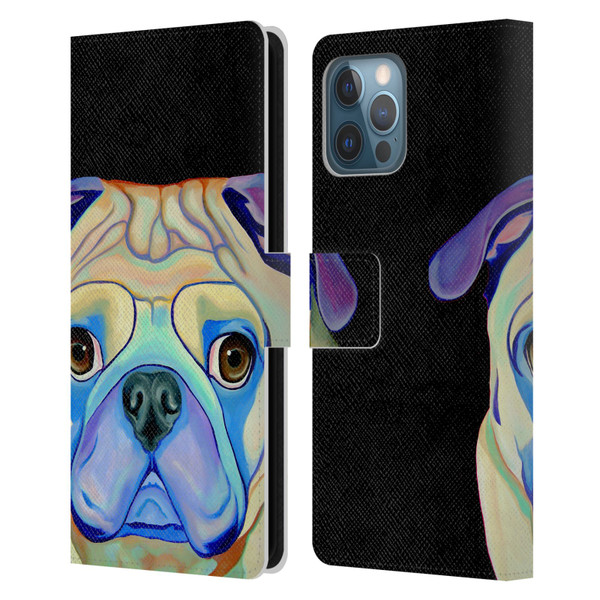 Jody Wright Dog And Cat Collection Pug Leather Book Wallet Case Cover For Apple iPhone 12 Pro Max