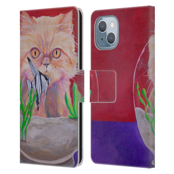 Jody Wright Dog And Cat Collection Infinite Possibilities Leather Book Wallet Case Cover For Apple iPhone 14