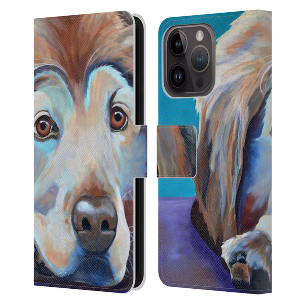 Jody Wright Dog And Cat Collection A Little Rest & Relaxation Leather Book Wallet Case Cover For Apple iPhone 15 Pro