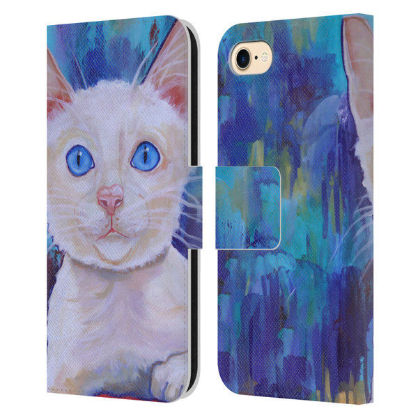 Jody Wright Dog And Cat Collection Pretty Blue Eyes Leather Book Wallet Case Cover For Apple iPhone 7 / 8 / SE 2020 & 2022