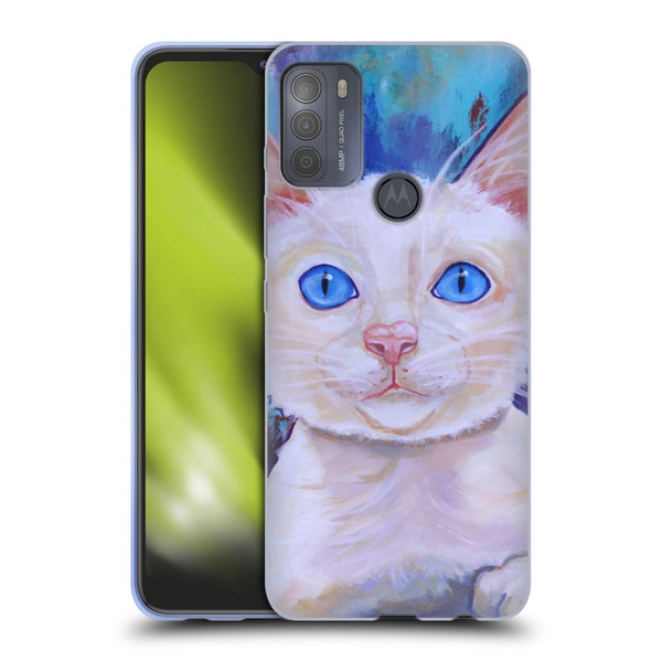 Jody Wright Dog And Cat Collection Pretty Blue Eyes Soft Gel Case for Motorola Moto G50