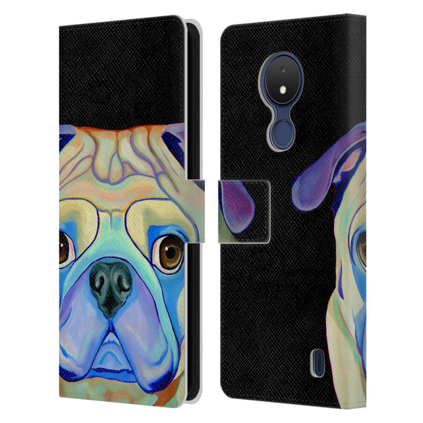 Jody Wright Dog And Cat Collection Pug Leather Book Wallet Case Cover For Nokia C21
