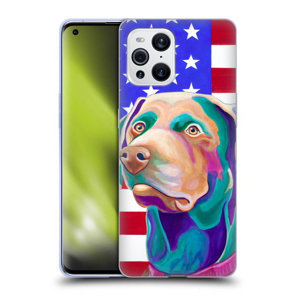 Jody Wright Dog And Cat Collection US Flag Soft Gel Case for OPPO Find X3 / Pro
