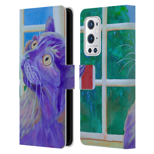 Jody Wright Dog And Cat Collection Just Outside The Window Leather Book Wallet Case Cover For OnePlus 9 Pro