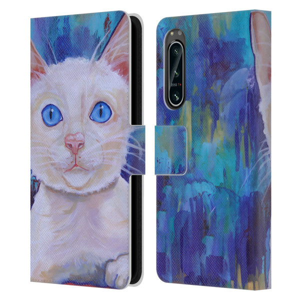 Jody Wright Dog And Cat Collection Pretty Blue Eyes Leather Book Wallet Case Cover For Sony Xperia 5 IV