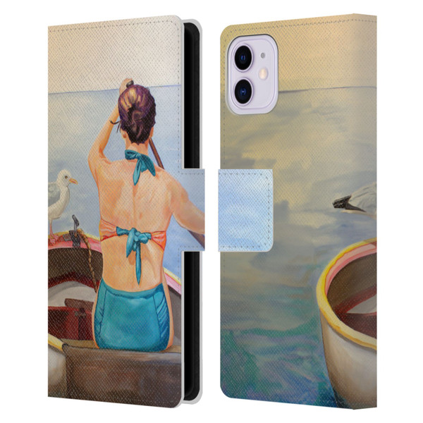 Jody Wright Life Around Us The Woman And Seagul Leather Book Wallet Case Cover For Apple iPhone 11