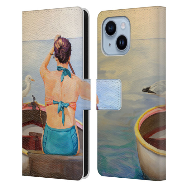 Jody Wright Life Around Us The Woman And Seagul Leather Book Wallet Case Cover For Apple iPhone 14 Plus