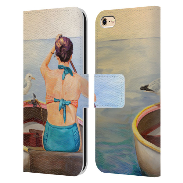 Jody Wright Life Around Us The Woman And Seagul Leather Book Wallet Case Cover For Apple iPhone 6 / iPhone 6s