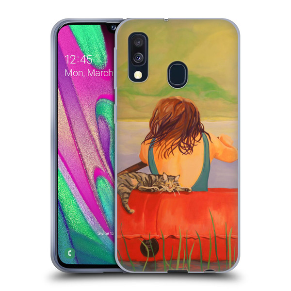 Jody Wright Life Around Us The Woman And Cat Nap Soft Gel Case for Samsung Galaxy A40 (2019)