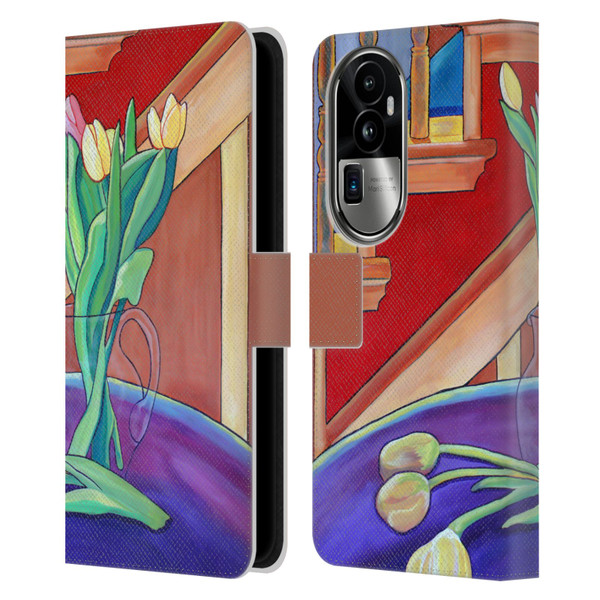 Jody Wright Life Around Us Spring Tulips Leather Book Wallet Case Cover For OPPO Reno10 Pro+