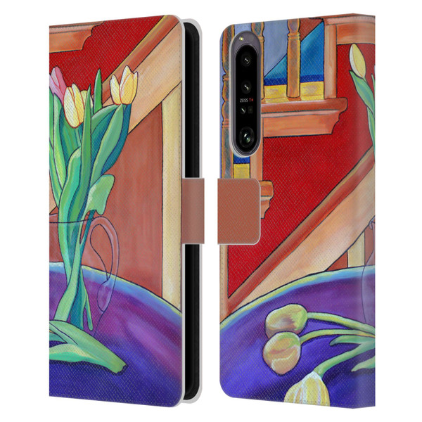 Jody Wright Life Around Us Spring Tulips Leather Book Wallet Case Cover For Sony Xperia 1 IV