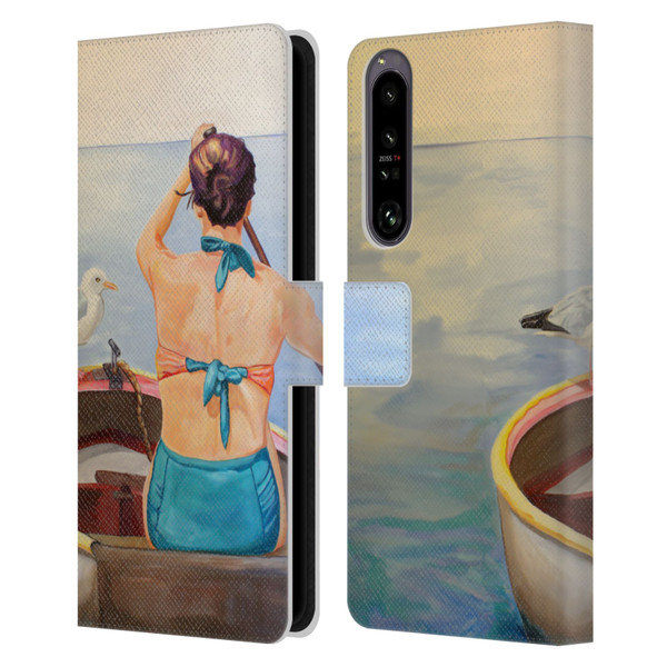 Jody Wright Life Around Us The Woman And Seagul Leather Book Wallet Case Cover For Sony Xperia 1 IV