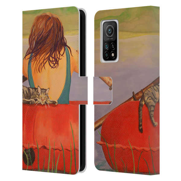 Jody Wright Life Around Us The Woman And Cat Nap Leather Book Wallet Case Cover For Xiaomi Mi 10T 5G