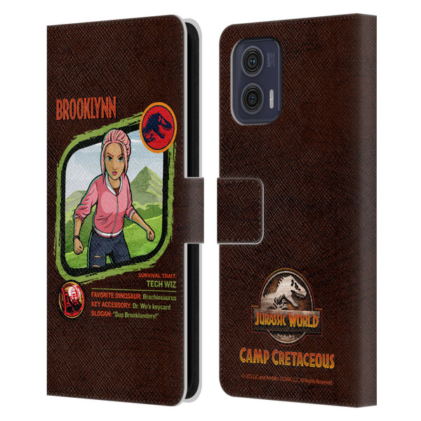 Jurassic World: Camp Cretaceous Character Art Brooklynn Leather Book Wallet Case Cover For Motorola Moto G73 5G