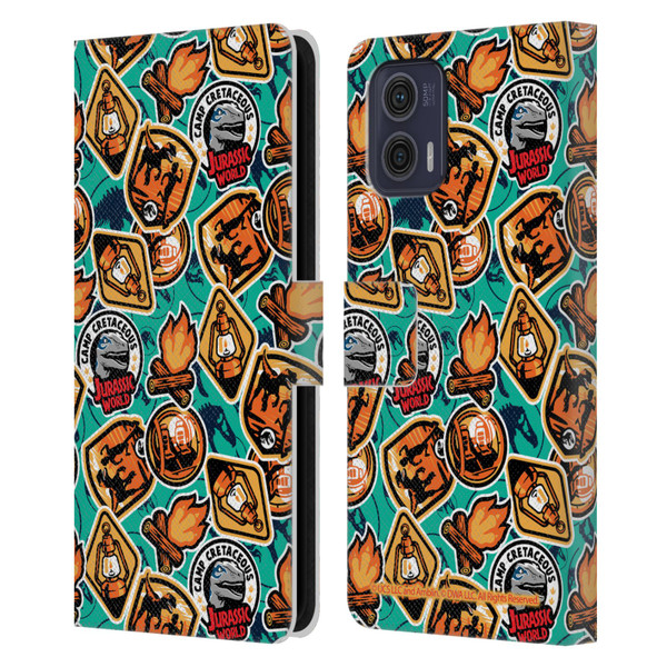 Jurassic World: Camp Cretaceous Character Art Pattern Leather Book Wallet Case Cover For Motorola Moto G73 5G