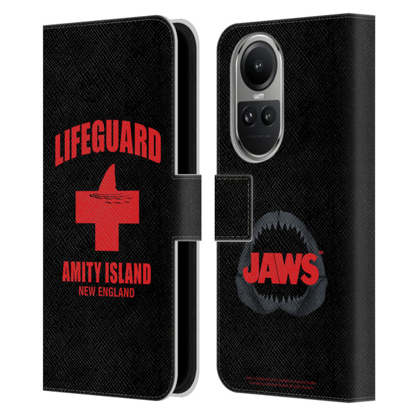 Jaws I Key Art Lifeguard Leather Book Wallet Case Cover For OPPO Reno10 5G / Reno10 Pro 5G