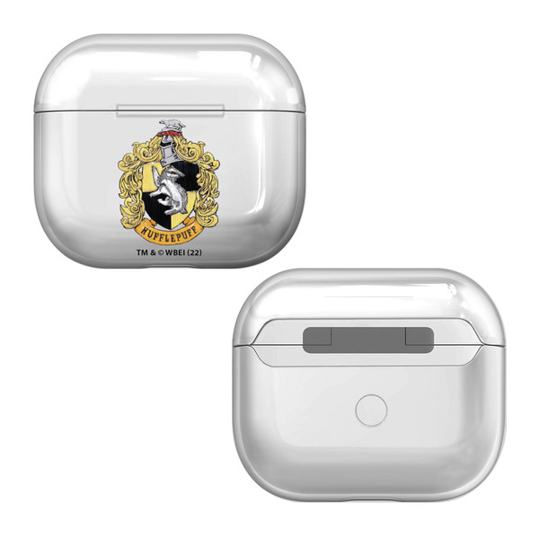 Harry Potter Crests And Shields Hufflepuff Clear Hard Crystal Cover Case for Apple AirPods 3 3rd Gen Charging Case