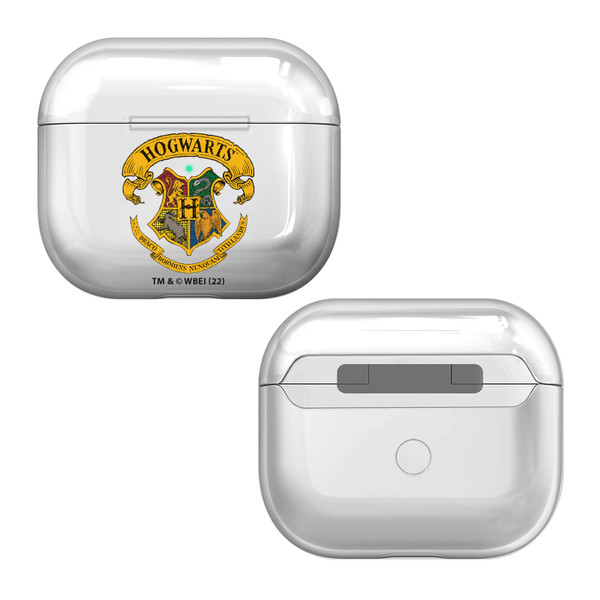 Harry Potter Crests And Shields Hogwarts Clear Hard Crystal Cover Case for Apple AirPods 3 3rd Gen Charging Case