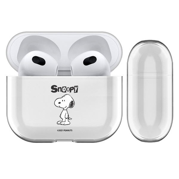 Peanuts Graphics Snoopy Clear Hard Crystal Cover Case for Apple AirPods 3 3rd Gen Charging Case
