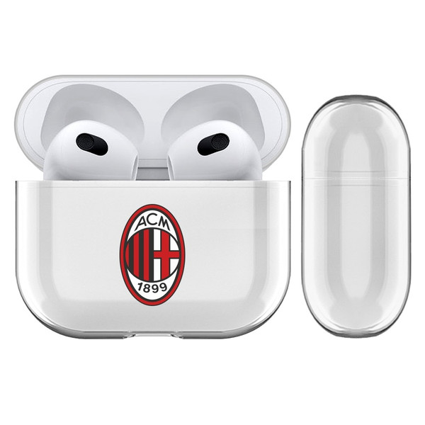 AC Milan Logo Plain Clear Hard Crystal Cover Case for Apple AirPods 3 3rd Gen Charging Case