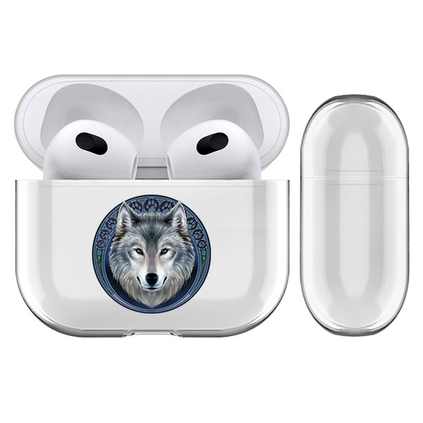 Anne Stokes Fantasy Designs Lunar Wolf Clear Hard Crystal Cover Case for Apple AirPods 3 3rd Gen Charging Case