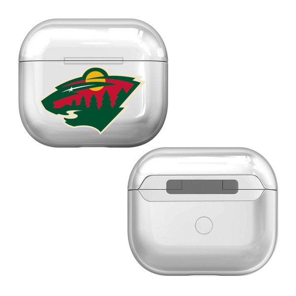 NHL Team Logo 1 Minnesota Wild Clear Hard Crystal Cover Case for Apple AirPods 3 3rd Gen Charging Case