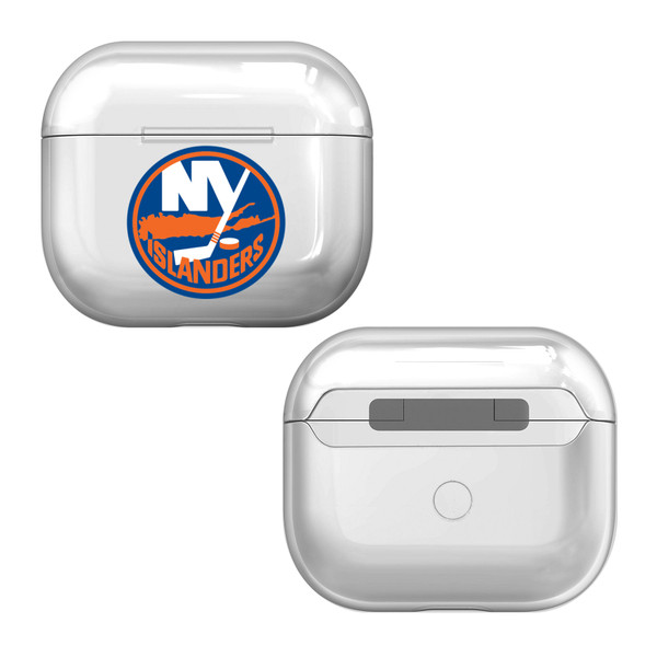NHL Team Logo New York Islanders Clear Hard Crystal Cover Case for Apple AirPods 3 3rd Gen Charging Case