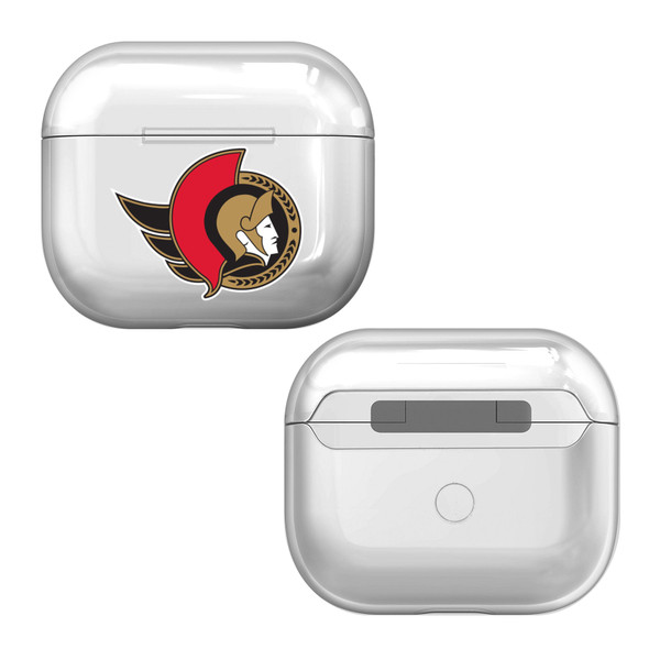 NHL Team Logo Ottawa Senators Clear Hard Crystal Cover Case for Apple AirPods 3 3rd Gen Charging Case
