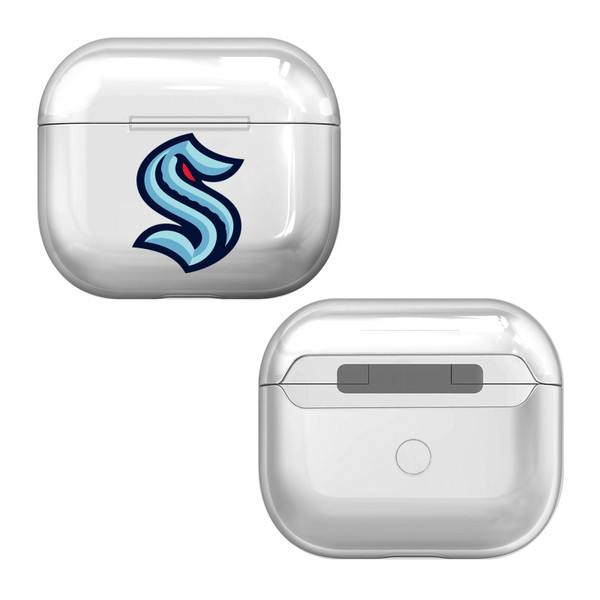 NHL Team Logo Seattle Kraken Clear Hard Crystal Cover Case for Apple AirPods 3 3rd Gen Charging Case