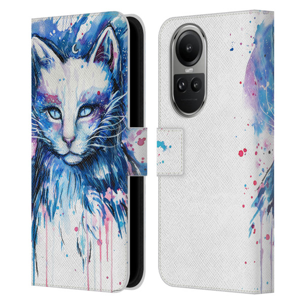 Pixie Cold Cats Space Leather Book Wallet Case Cover For OPPO Reno10 5G / Reno10 Pro 5G