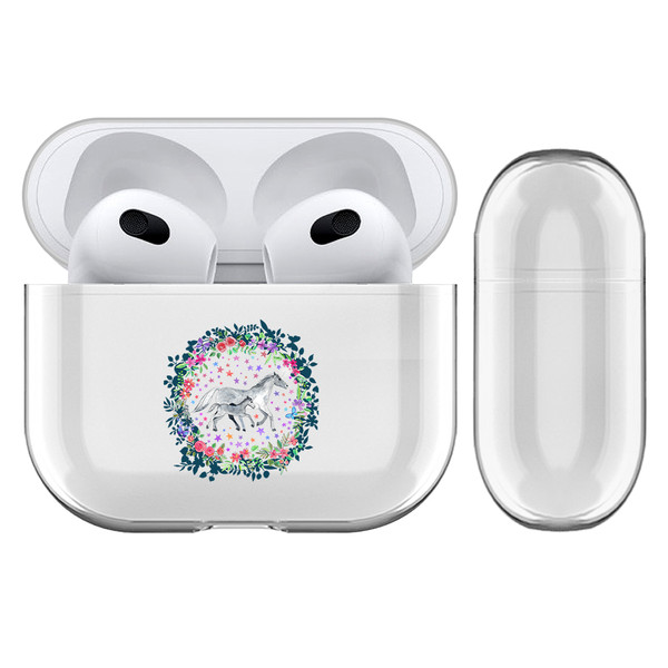 Micklyn Le Feuvre Animals Mama And Baby Unicorn Clear Hard Crystal Cover Case for Apple AirPods 3 3rd Gen Charging Case