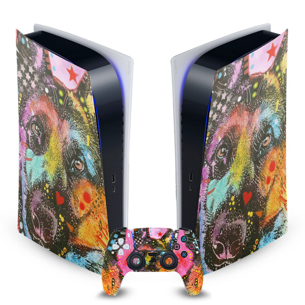 Dean Russo Animals German Shepherd Vinyl Sticker Skin Decal Cover for Sony PS5 Digital Edition Bundle