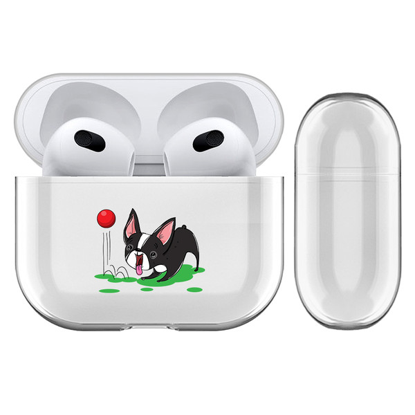 Grace Illustration Dogs Boston Terrier Clear Hard Crystal Cover Case for Apple AirPods 3 3rd Gen Charging Case