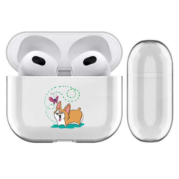 Grace Illustration Dogs Corgi Clear Hard Crystal Cover Case for Apple AirPods 3 3rd Gen Charging Case