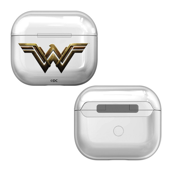 Justice League Movie Logos Wonder Woman Clear Hard Crystal Cover Case for Apple AirPods 3 3rd Gen Charging Case