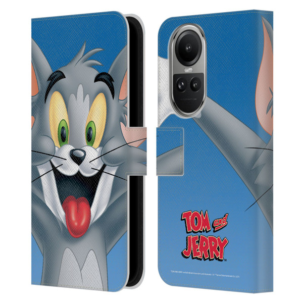 Tom and Jerry Full Face Tom Leather Book Wallet Case Cover For OPPO Reno10 5G / Reno10 Pro 5G