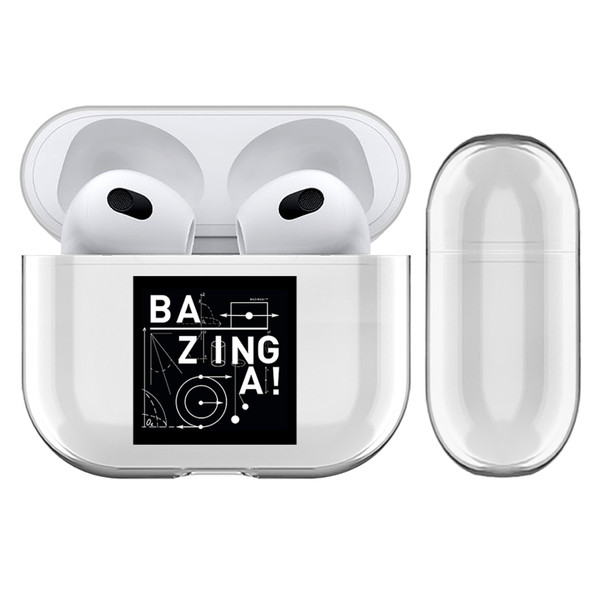 The Big Bang Theory Bazinga Physics Clear Hard Crystal Cover Case for Apple AirPods 3 3rd Gen Charging Case