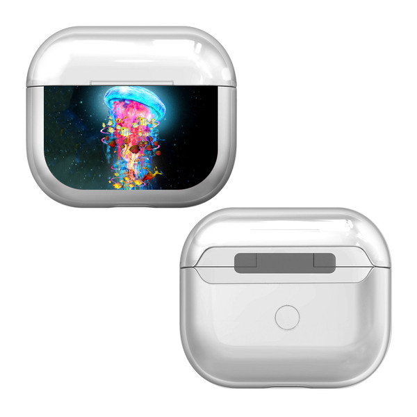 Dave Loblaw Art Mix Jellyfish Clear Hard Crystal Cover Case for Apple AirPods 3 3rd Gen Charging Case