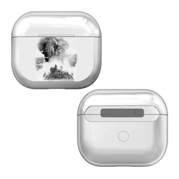 Dave Loblaw Art Mix Elephants In The Mist Clear Hard Crystal Cover Case for Apple AirPods 3 3rd Gen Charging Case