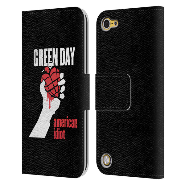 Green Day Graphics American Idiot Leather Book Wallet Case Cover For Apple iPod Touch 5G 5th Gen