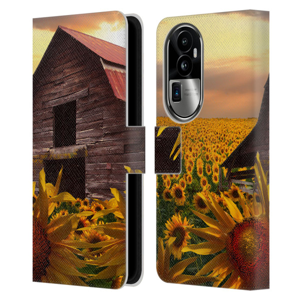 Celebrate Life Gallery Florals Sunflower Dance Leather Book Wallet Case Cover For OPPO Reno10 Pro+