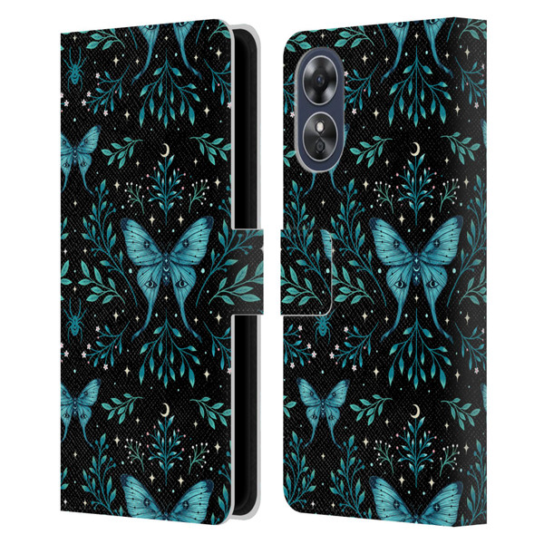 Episodic Drawing Art Butterfly Pattern Leather Book Wallet Case Cover For OPPO A17