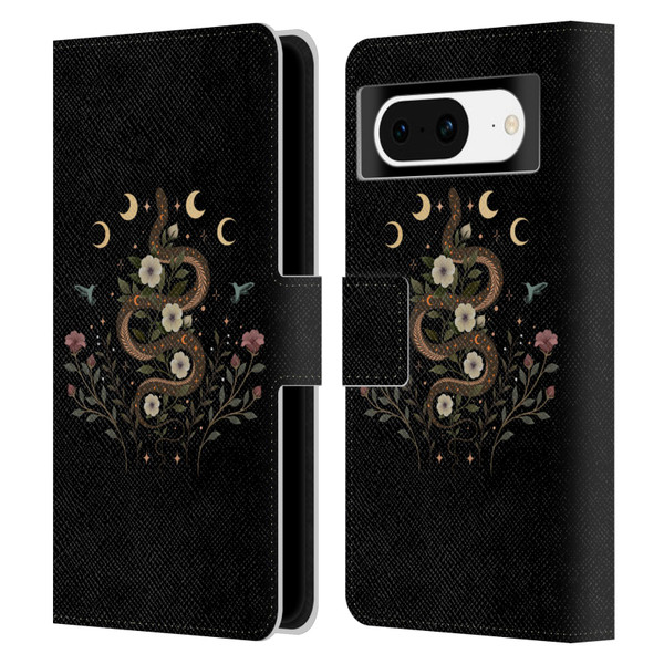 Episodic Drawing Illustration Animals Serpent Spell Leather Book Wallet Case Cover For Google Pixel 8