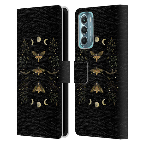 Episodic Drawing Illustration Animals Death Head Moth Night Leather Book Wallet Case Cover For Motorola Moto G Stylus 5G (2022)
