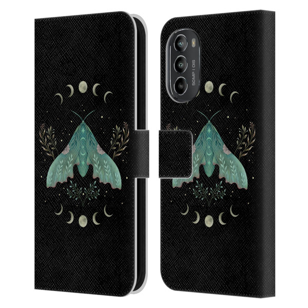 Episodic Drawing Illustration Animals Luna And Moth Leather Book Wallet Case Cover For Motorola Moto G82 5G